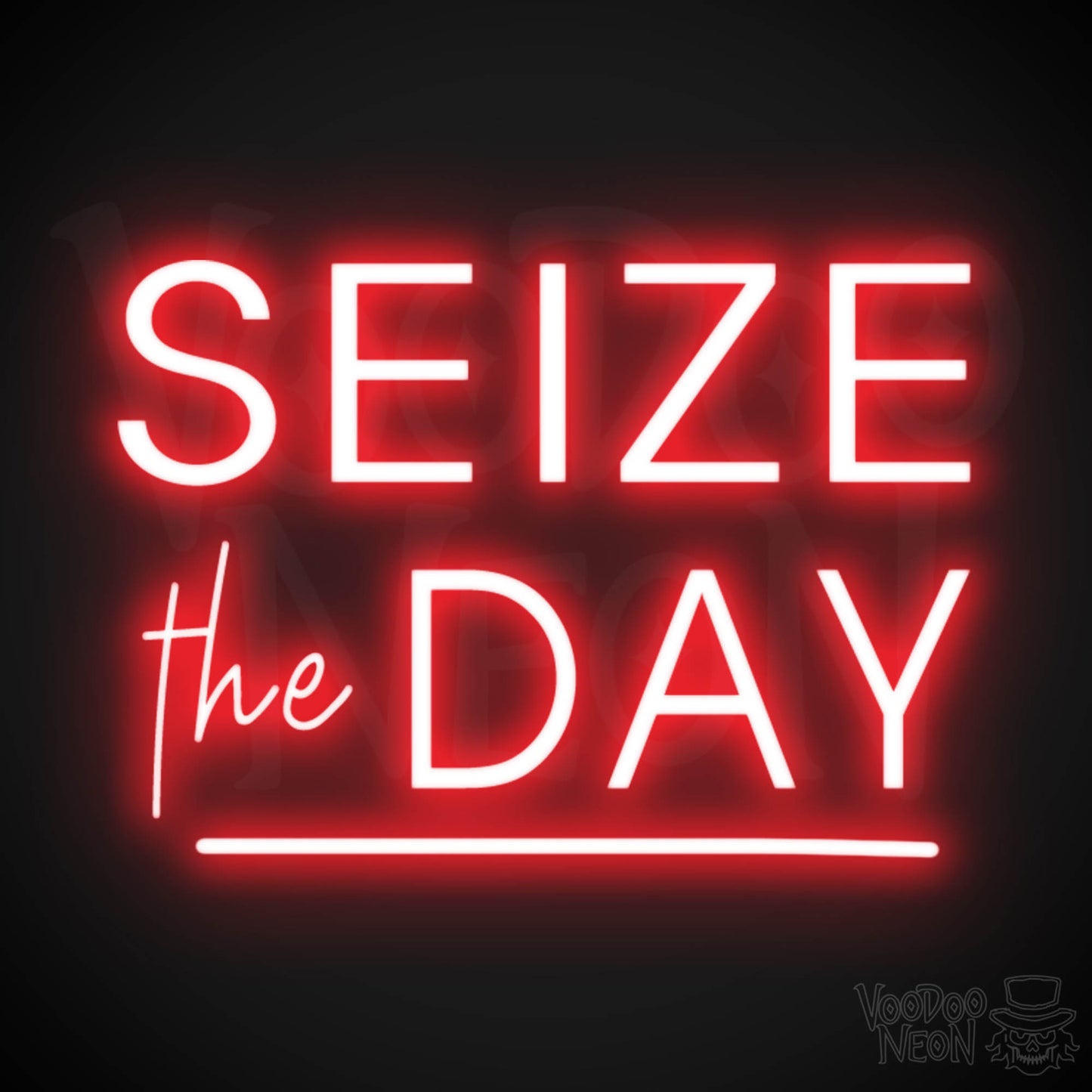 Seize The Day Neon Sign - Neon Seize The Day Sign - LED Wall Art - Color Red