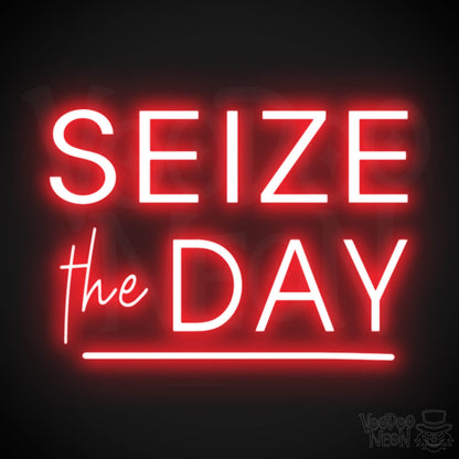 Seize The Day Neon Sign - Neon Seize The Day Sign - LED Wall Art - Color Red