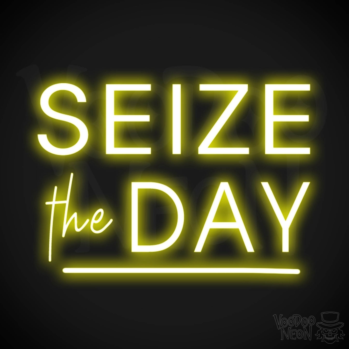 Seize The Day Neon Sign - Neon Seize The Day Sign - LED Wall Art - Color Yellow