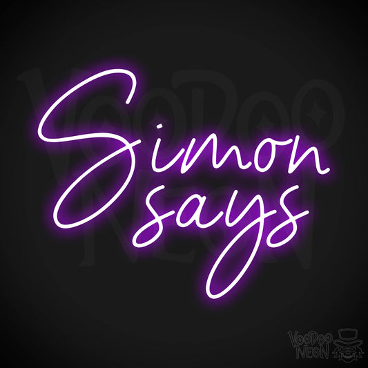 Simon Says Neon Sign - Purple