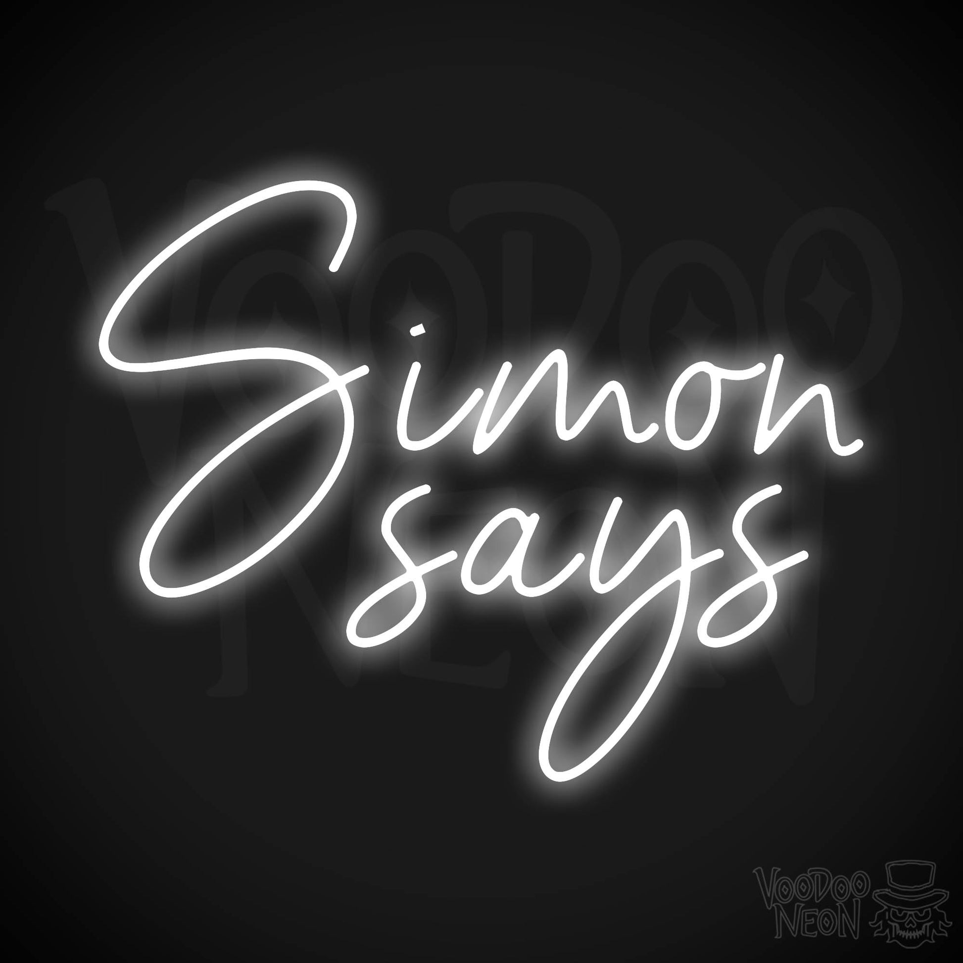 Simon Says Neon Sign - White