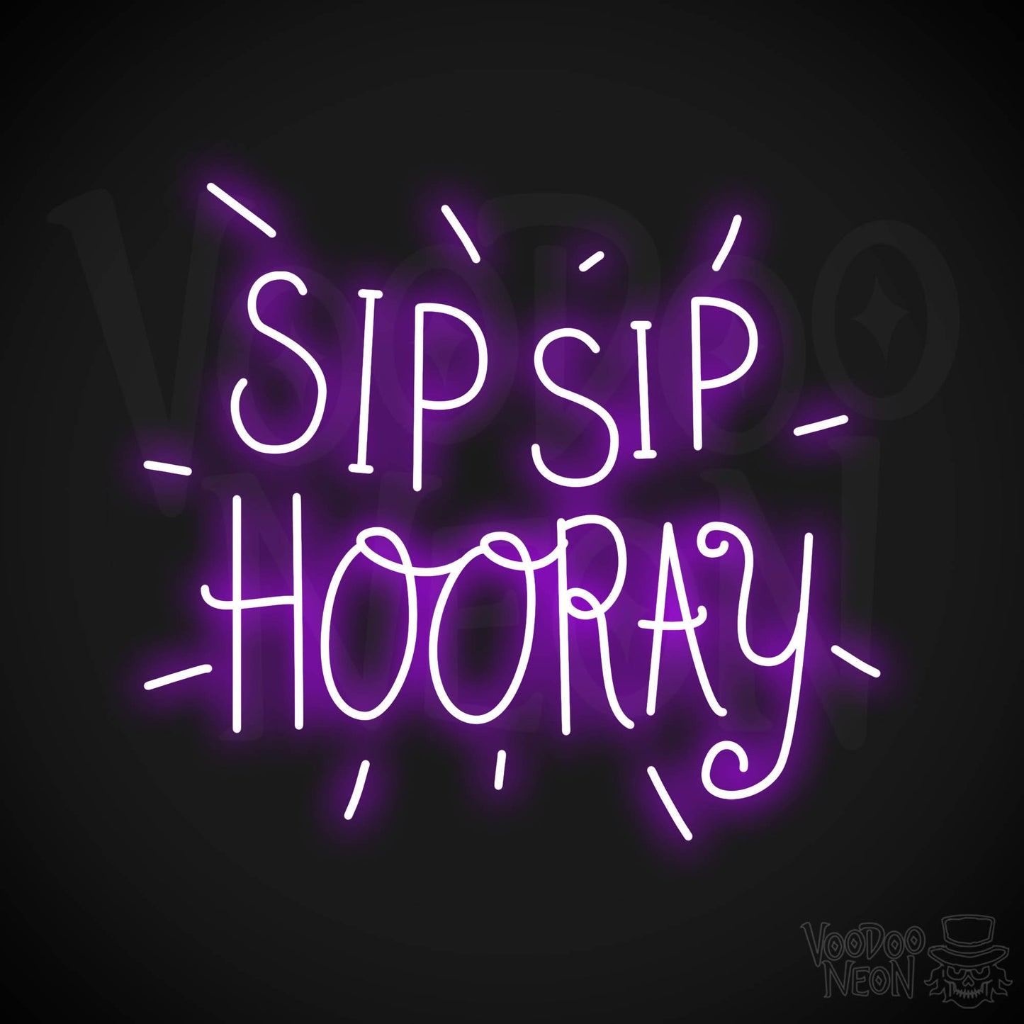 Sip Sip Hooray Neon Sign - Purple