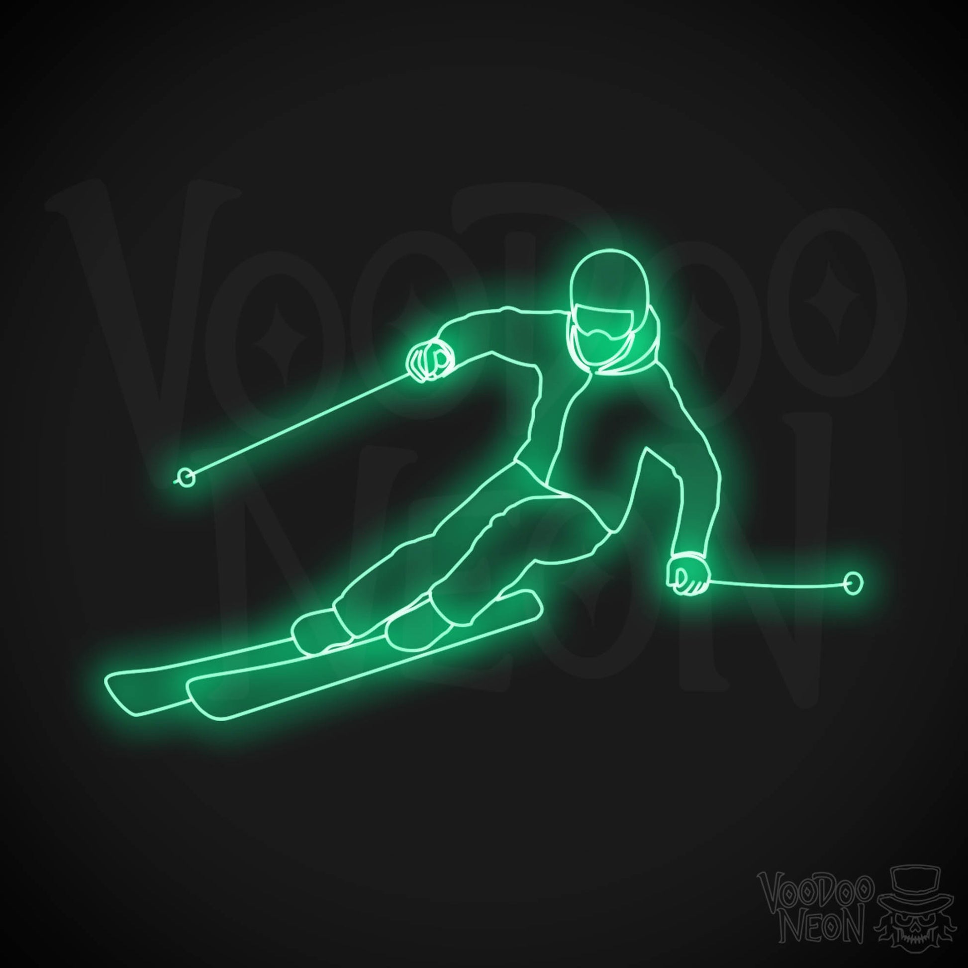 Skiing LED Neon - Green