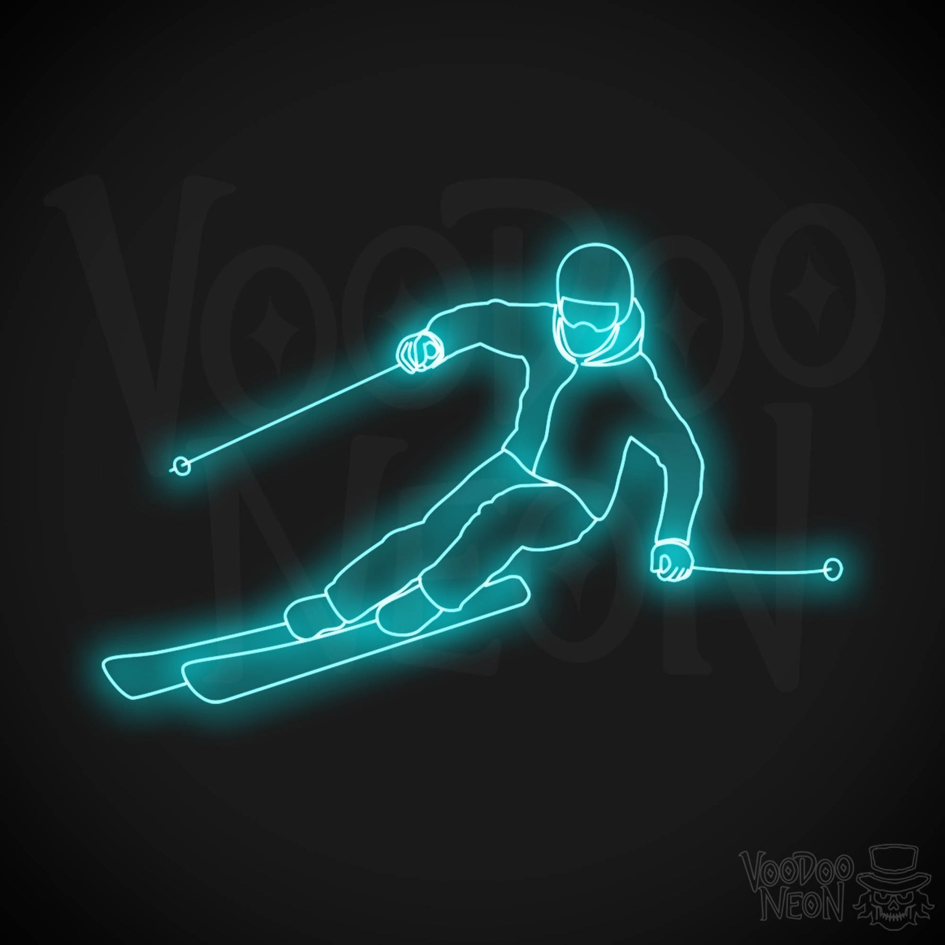 Skiing LED Neon - Ice Blue