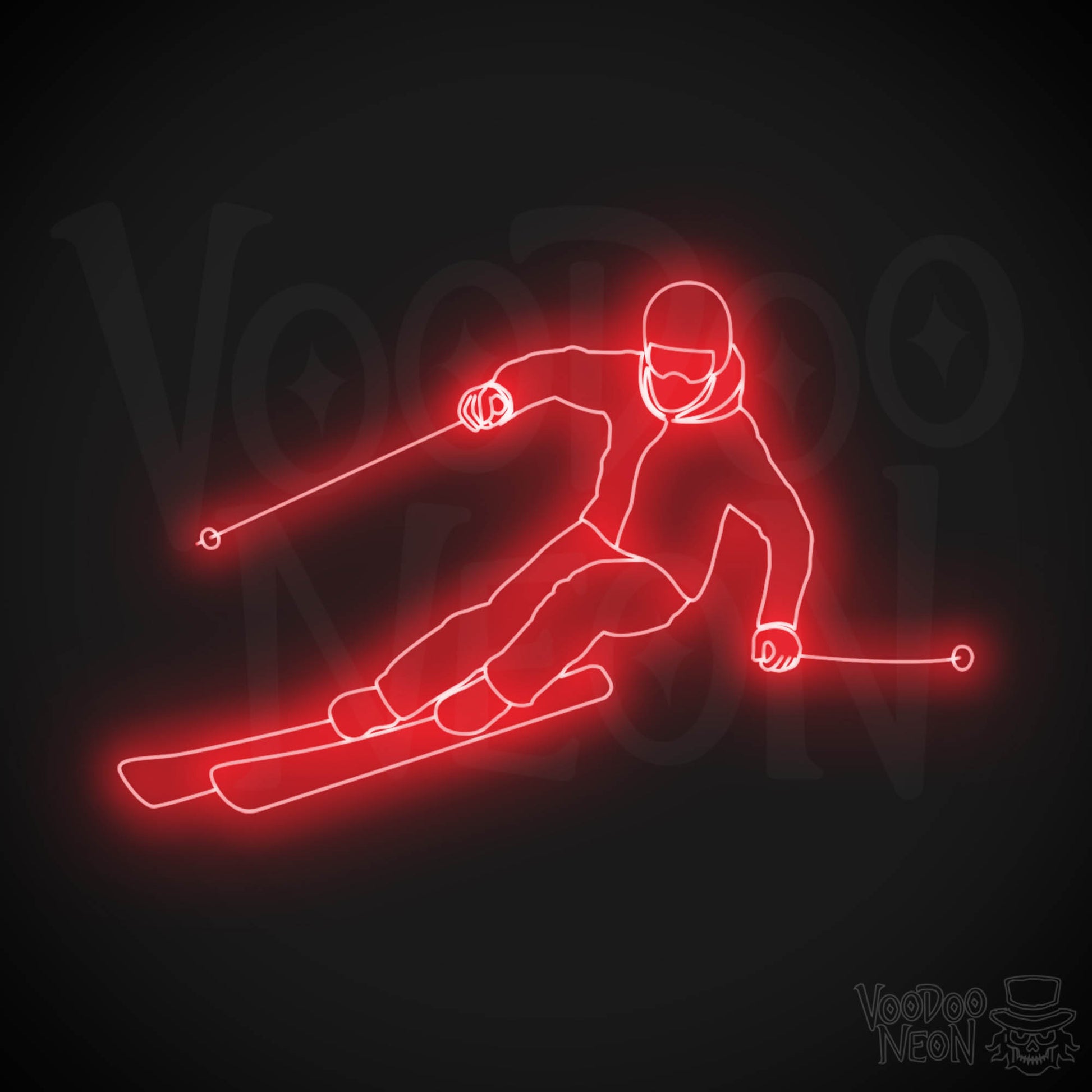 Skiing LED Neon - Red