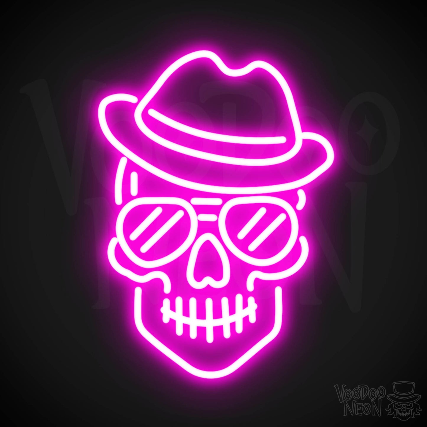 Skull Face Neon Sign - Neon Skull Face Sign - Neon Skull Light - Wall Art - Color Pink