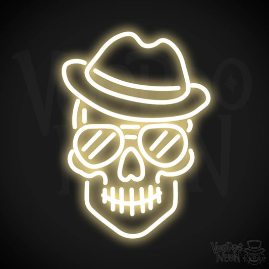 Skull Face Neon Sign - Neon Skull Face Sign - Neon Skull Light - Wall Art - Color Warm White