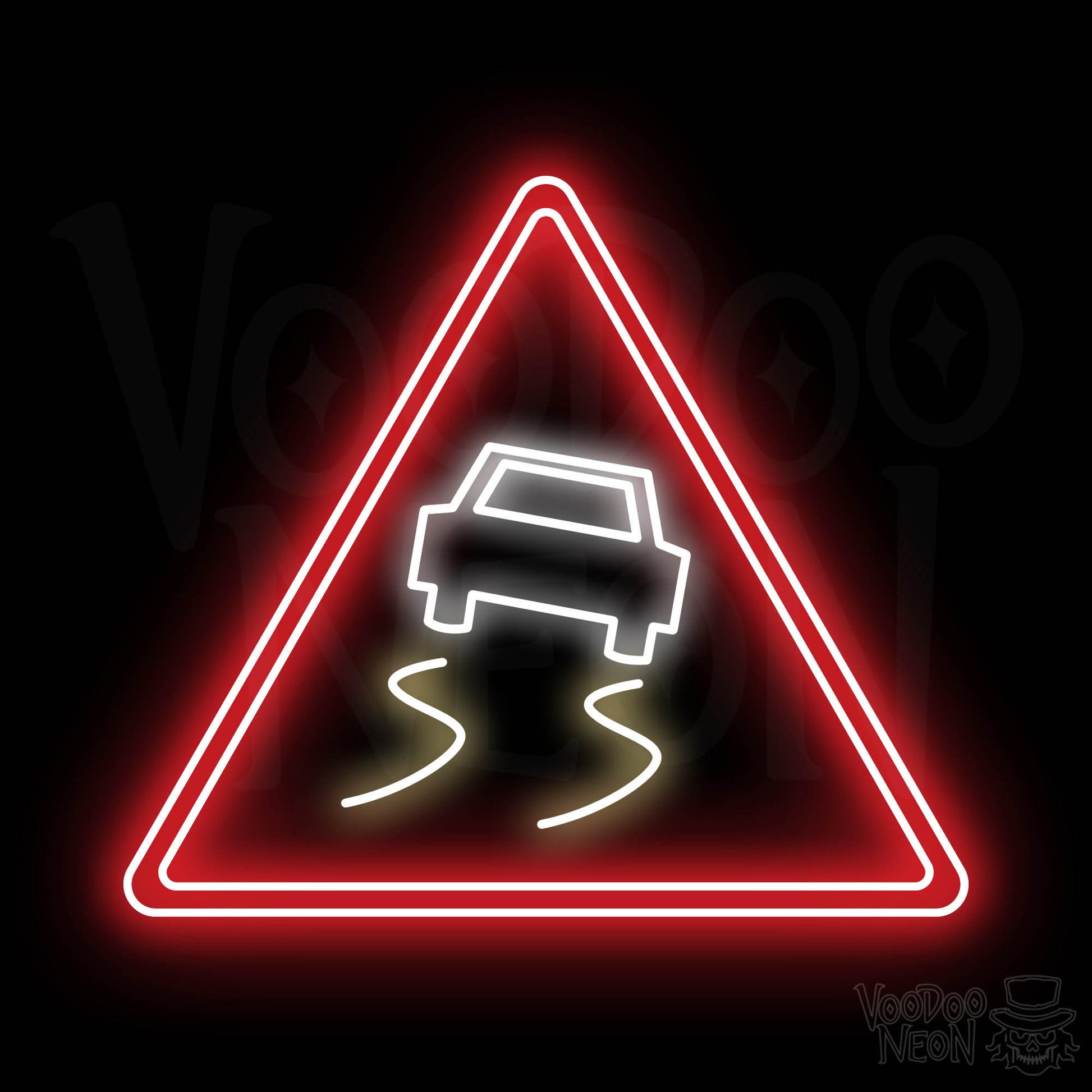 Slippery Road Neon Sign - Multi-Color