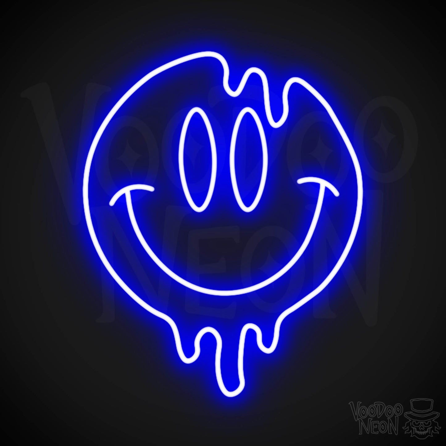 Smile Neon Sign - Neon Smile Sign - Neon Wall Art - Color Dark Blue