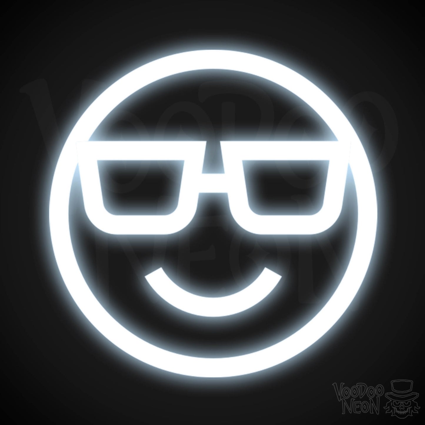 Neon Smiley Face - Smiley Face Neon Sign - LED Wall Art - Color Cool White