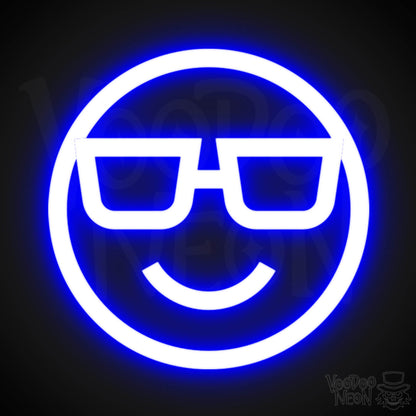 Neon Smiley Face - Smiley Face Neon Sign - LED Wall Art - Color Dark Blue