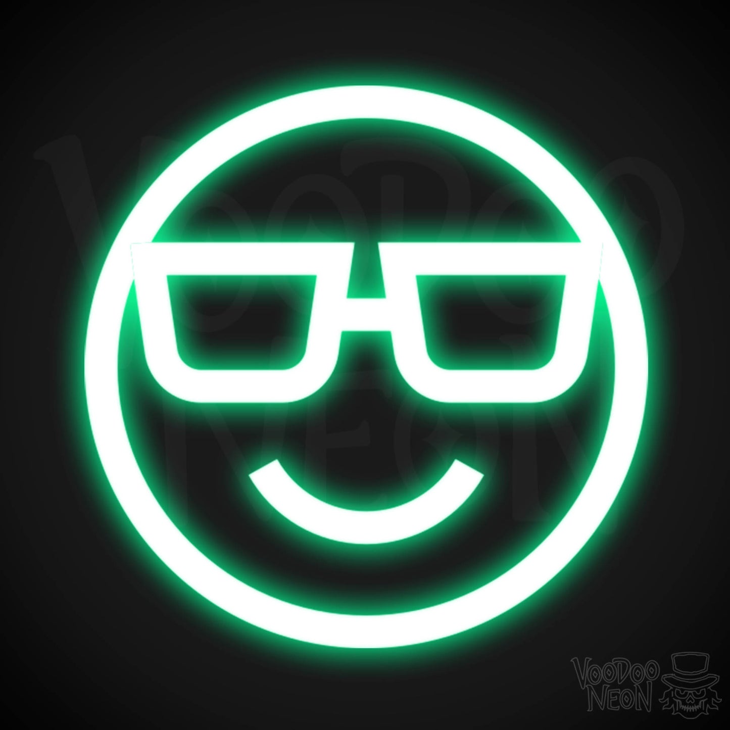 Neon Smiley Face - Smiley Face Neon Sign - LED Wall Art - Color Green
