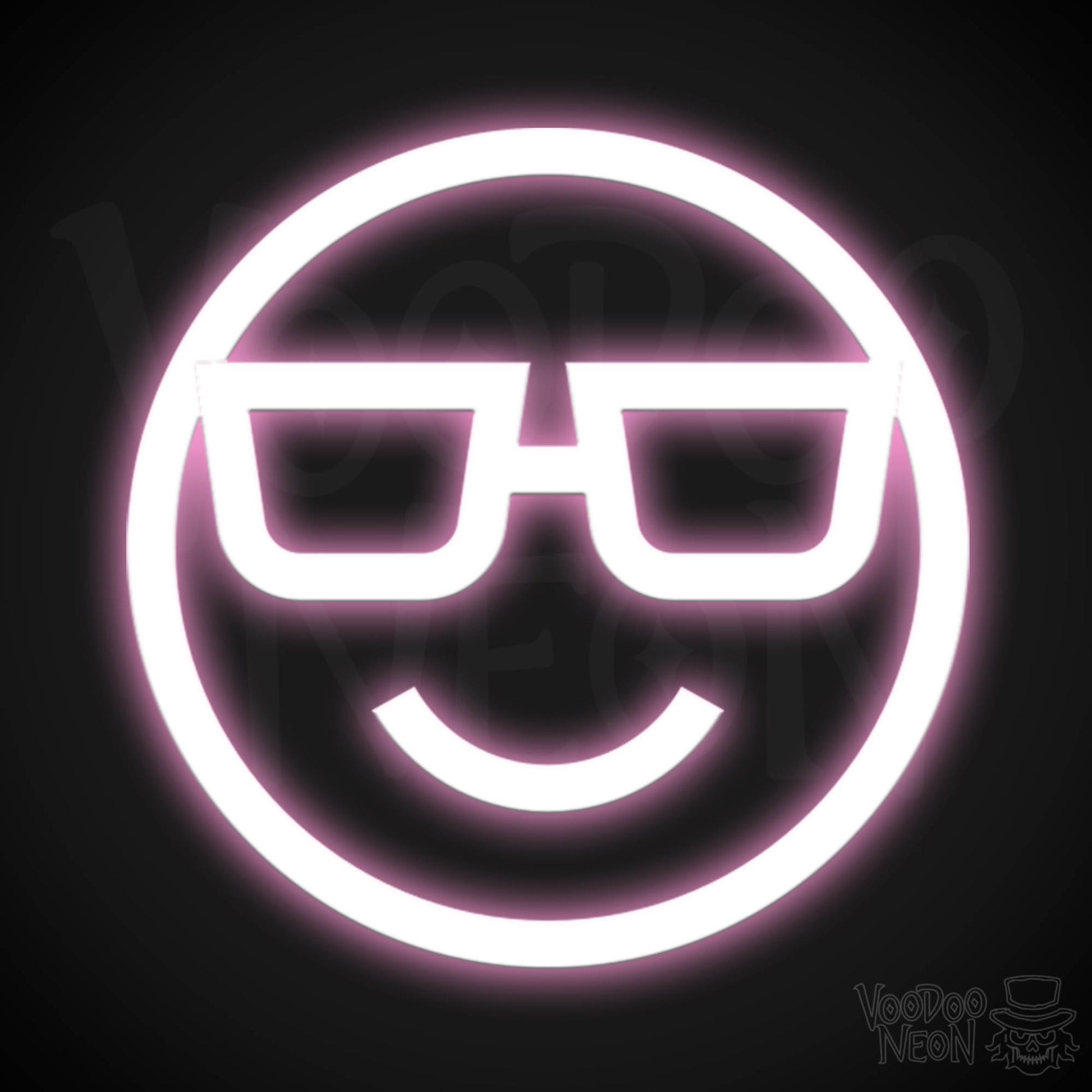 Neon Smiley Face - Smiley Face Neon Sign - LED Wall Art - Color Light Pink