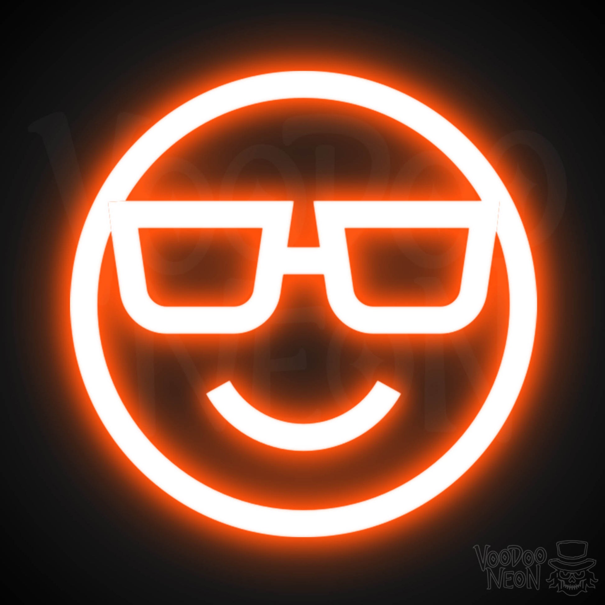 Neon Smiley Face - Smiley Face Neon Sign - LED Wall Art - Color Orange