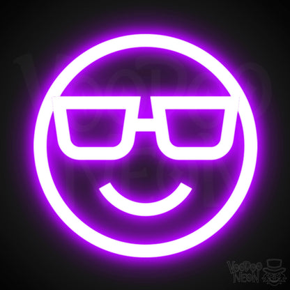 Neon Smiley Face - Smiley Face Neon Sign - LED Wall Art - Color Purple
