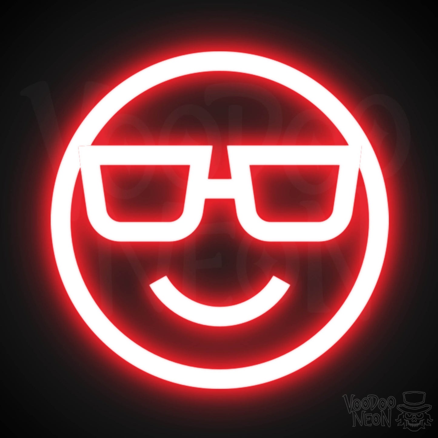 Neon Smiley Face - Smiley Face Neon Sign - LED Wall Art - Color Red
