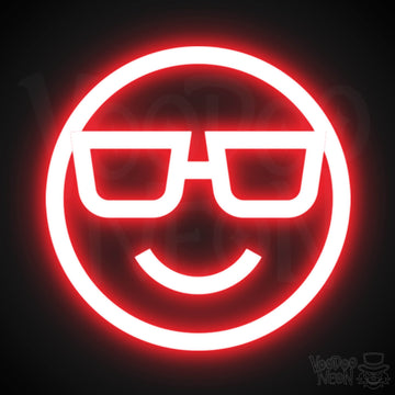 Neon Smiley Face - Smiley Face Neon Sign - LED Wall Art - Color Red
