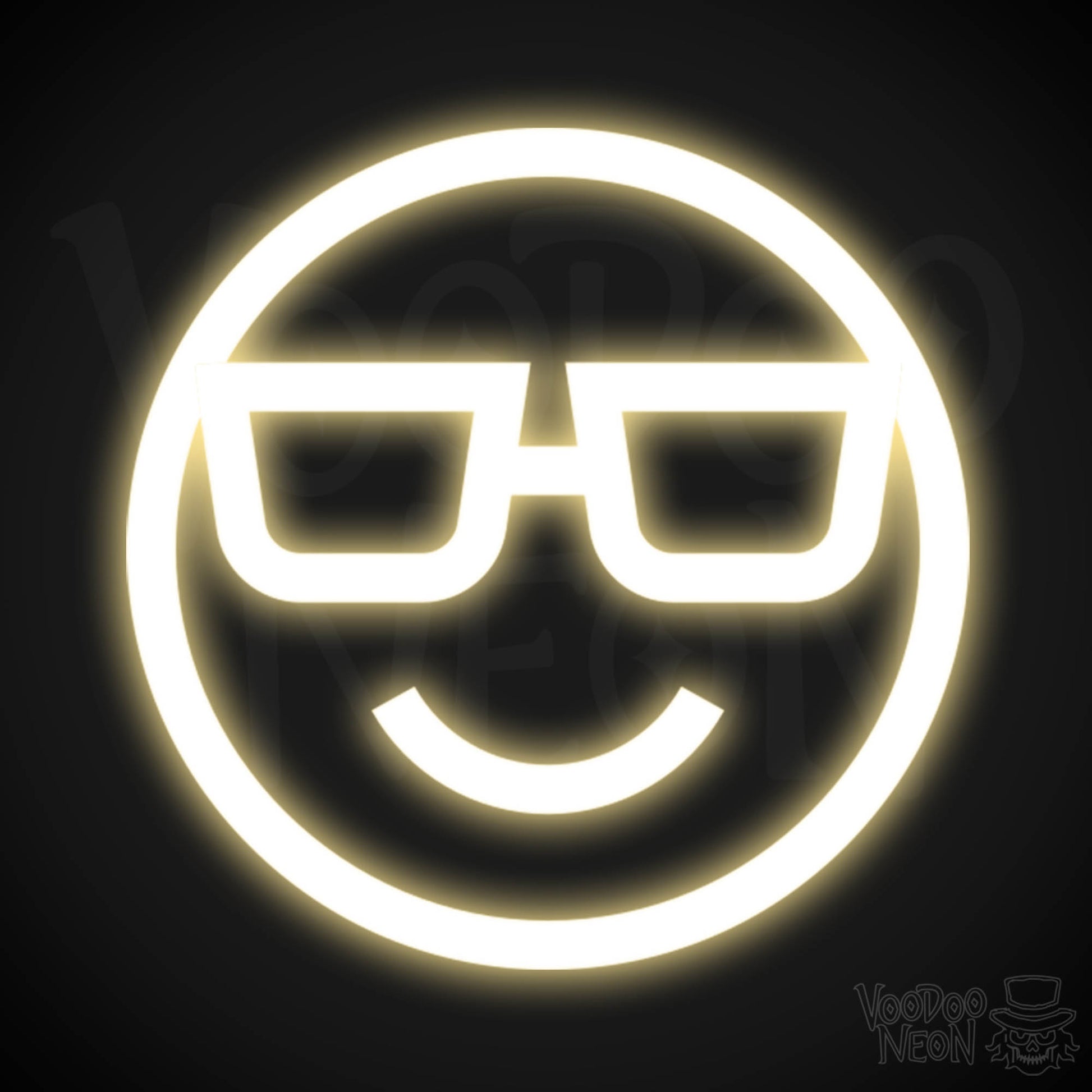Neon Smiley Face - Smiley Face Neon Sign - LED Wall Art - Color Warm White