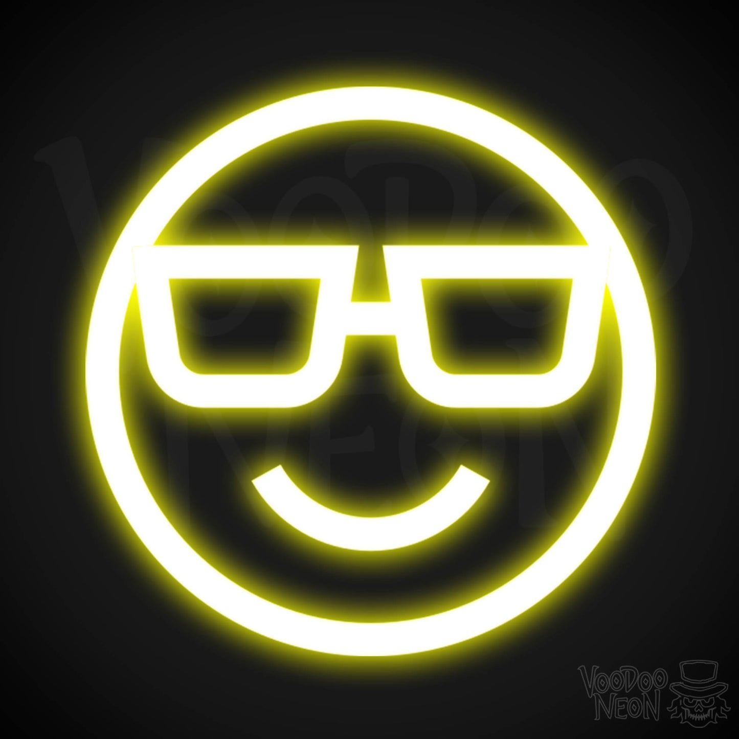 Neon Smiley Face - Smiley Face Neon Sign - LED Wall Art - Color Yellow