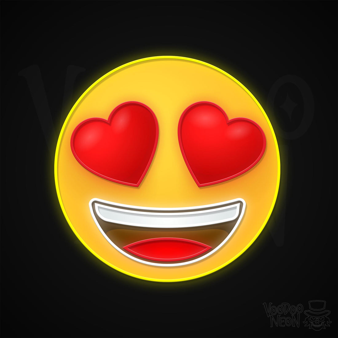 Smiling Face With Heart-Shaped Eyes Emoji Neon Sign - Free Shipping ...