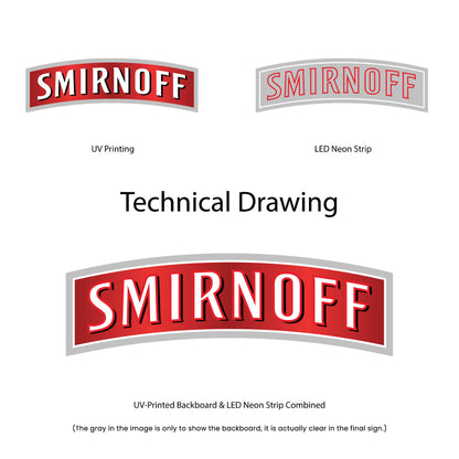 Smirnoff Neon Sign - Multi-Color - Technical Drawing