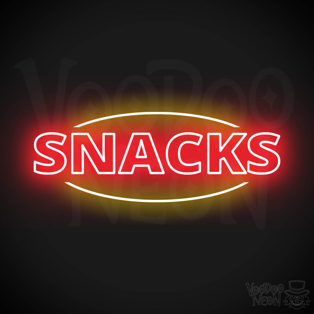 Snacks Neon Sign | Neon Snacks Sign | Vibrant LED Decor | VOODOO NEON®