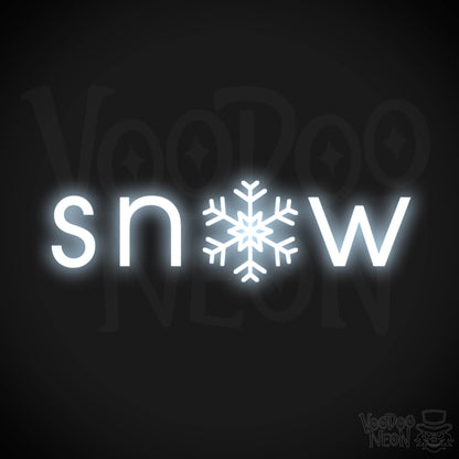 Snow Neon Sign - Neon Snow Sign - Color Cool White