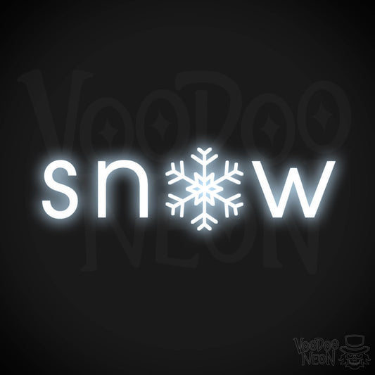 Snow Neon Sign - Neon Snow Sign - Color Cool White