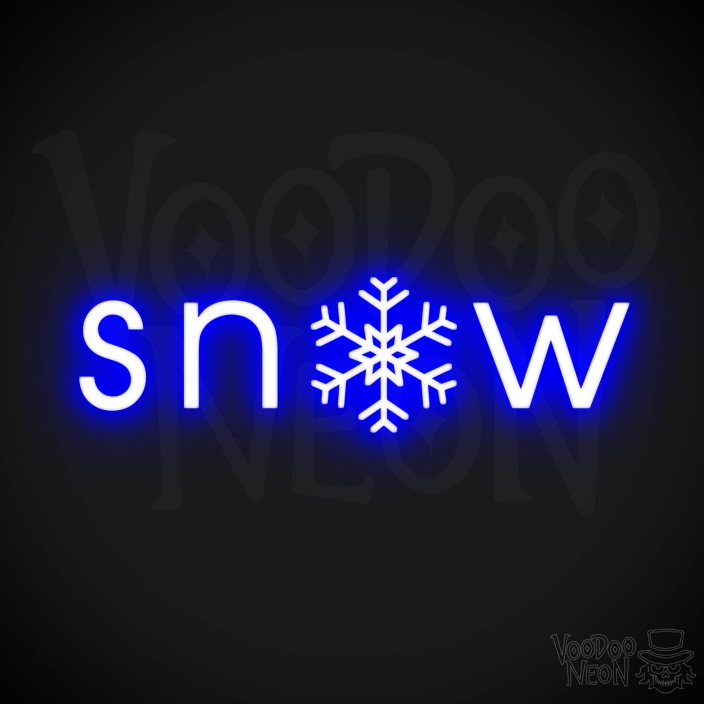 Snow Neon Sign - Neon Snow Sign - Color Dark Blue