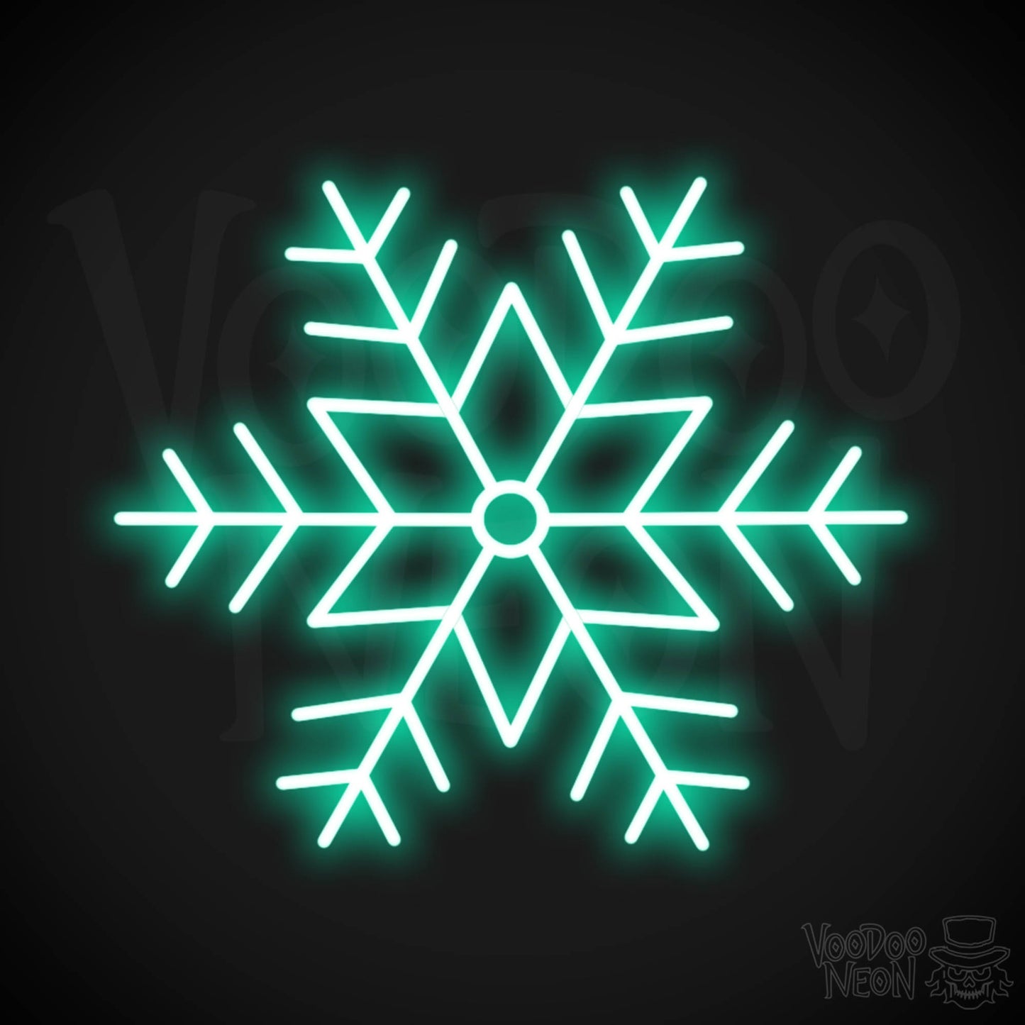 Snow Flakes Neon Sign - Neon Snow Flakes Sign - Xmas LED Wall Art - Color Light Green