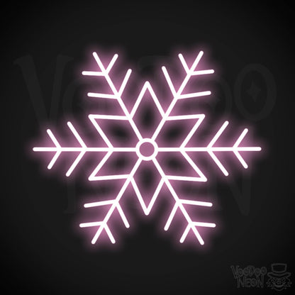 Snow Flakes Neon Sign - Neon Snow Flakes Sign - Xmas LED Wall Art - Color Light Pink