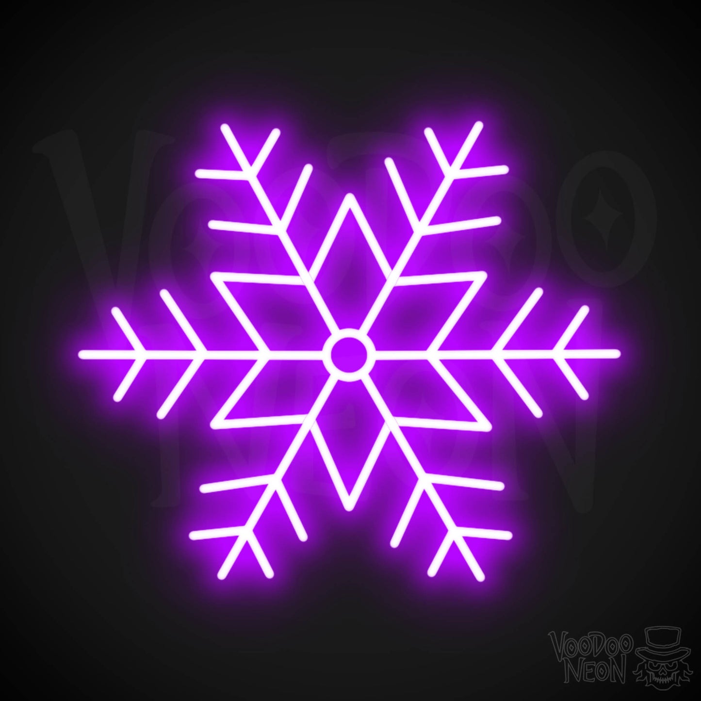 Snow Flakes Neon Sign - Neon Snow Flakes Sign - Xmas LED Wall Art - Color Purple