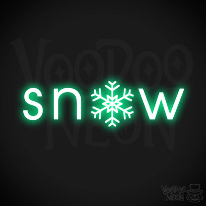 Snow Neon Sign - Neon Snow Sign - Color Green