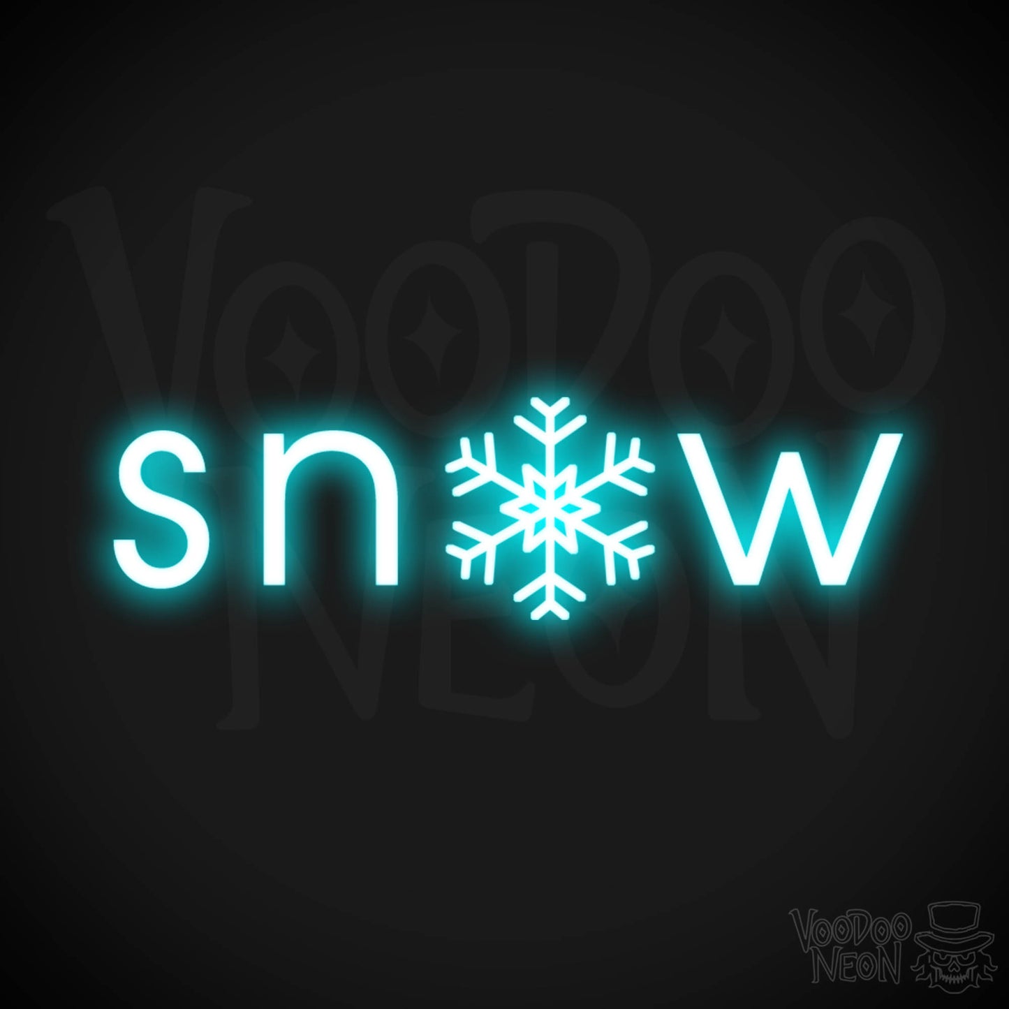 Snow Neon Sign - Neon Snow Sign - Color Ice Blue