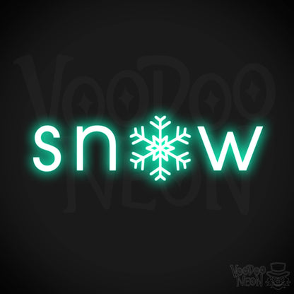 Snow Neon Sign - Neon Snow Sign - Color Light Green