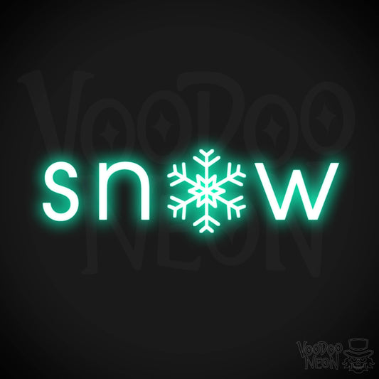 Snow Neon Sign - Neon Snow Sign - Color Light Green