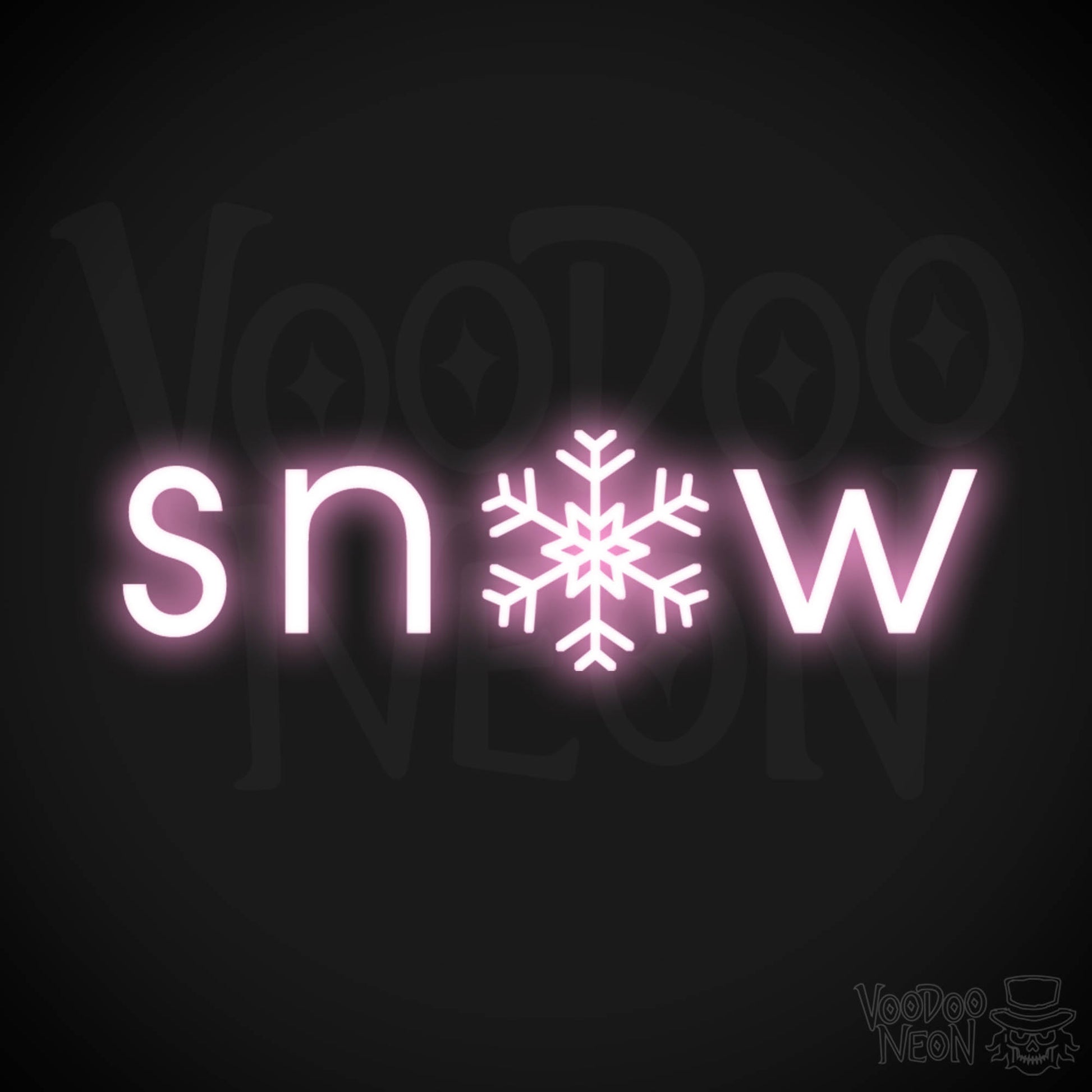 Snow Neon Sign - Neon Snow Sign - Color Light Pink