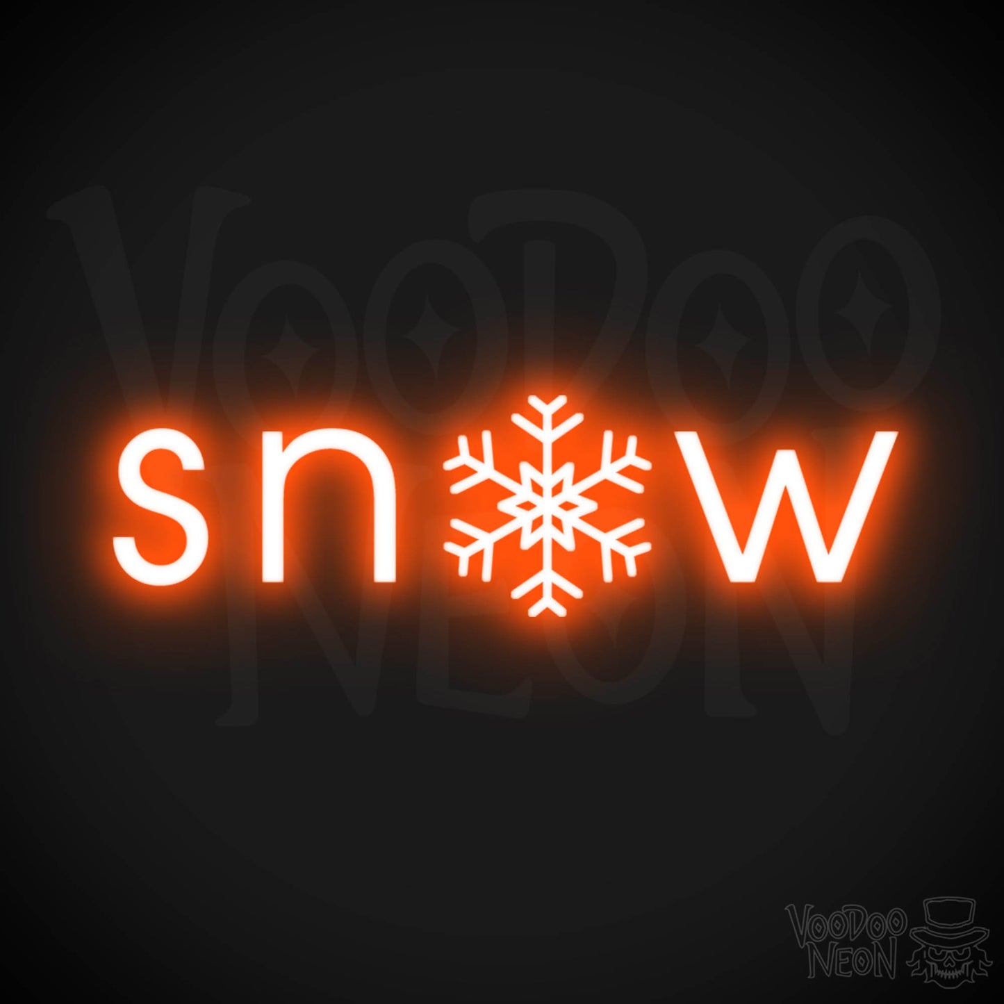 Snow Neon Sign - Neon Snow Sign - Color Orange