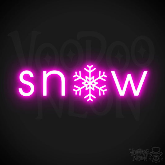 Snow Neon Sign - Neon Snow Sign - Color Pink