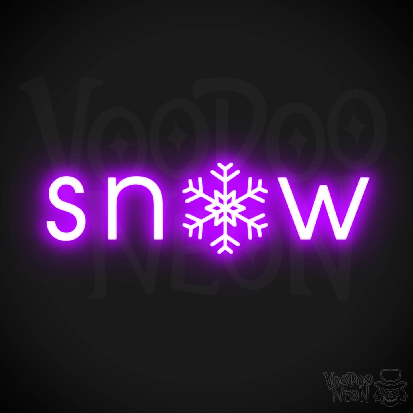 Snow Neon Sign - Neon Snow Sign - Color Purple