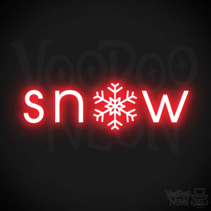 Snow Neon Sign - Neon Snow Sign - Color Red