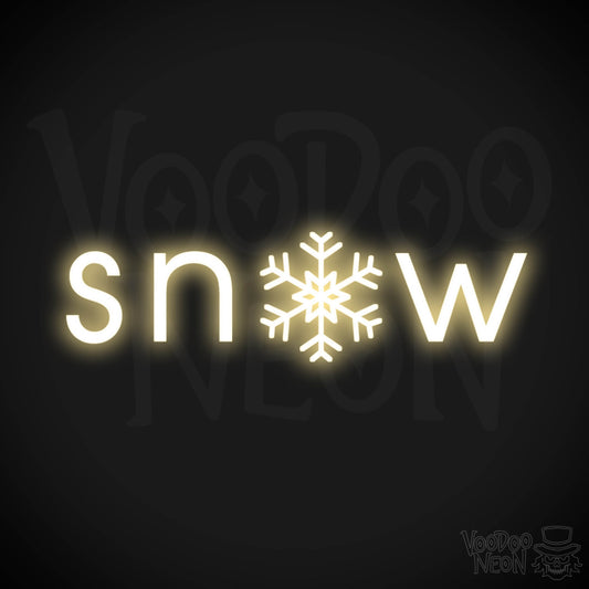 Snow Neon Sign - Neon Snow Sign - Color Warm White