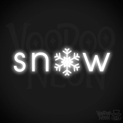 Snow Neon Sign - Neon Snow Sign - Color White