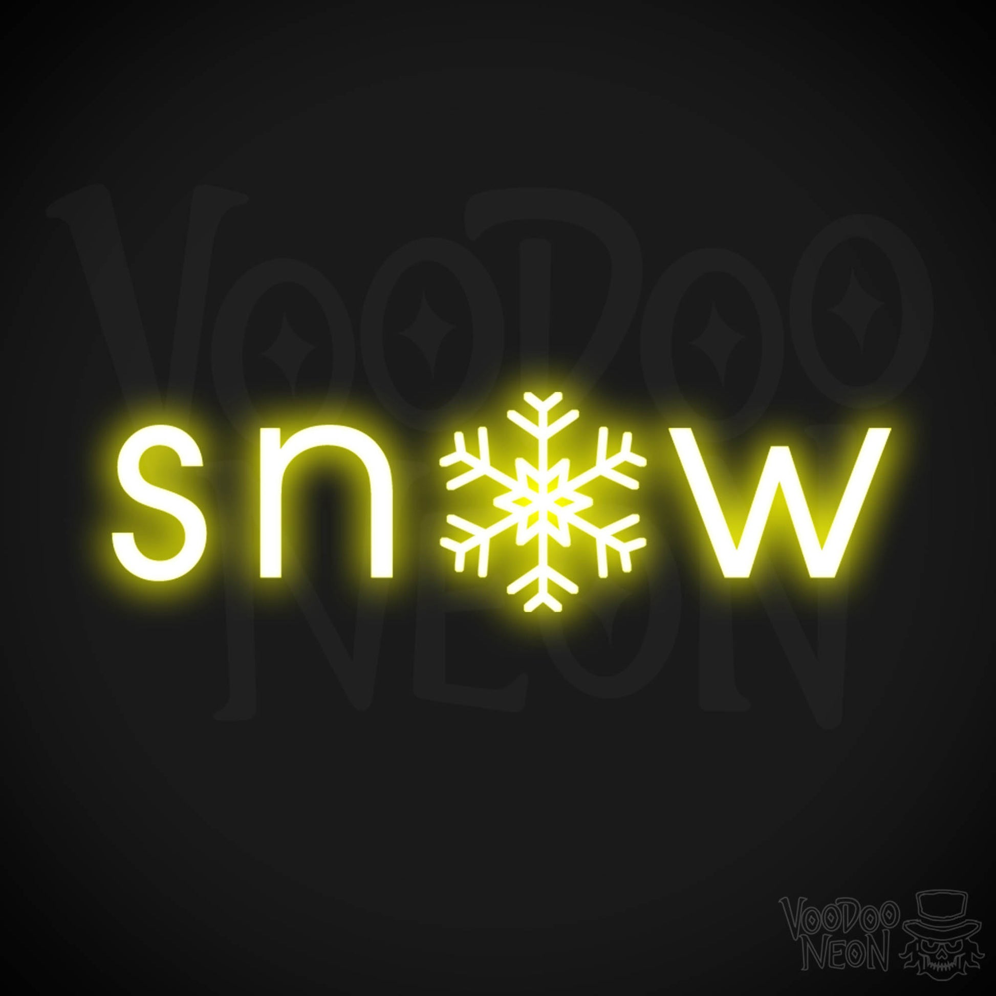 Snow Neon Sign - Neon Snow Sign - Color Yellow