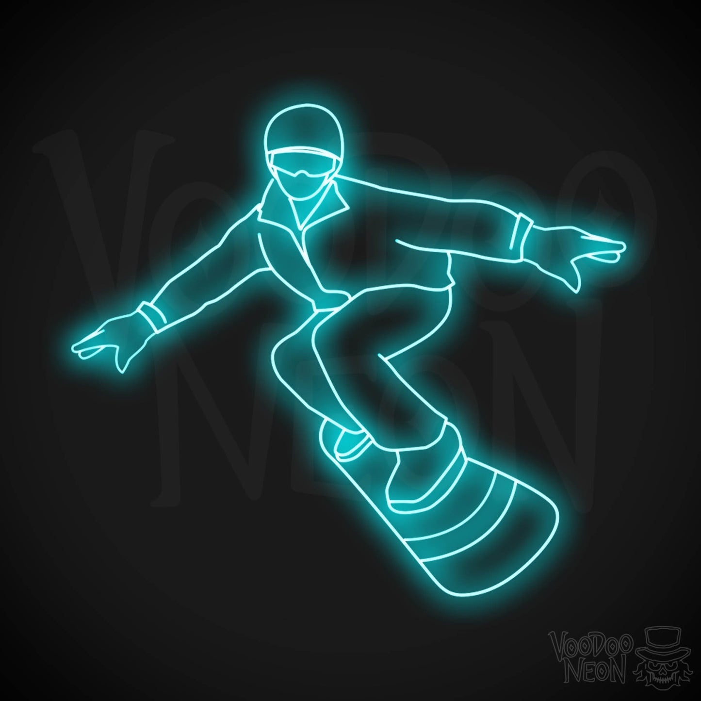 Snowboarding LED Neon - Ice Blue