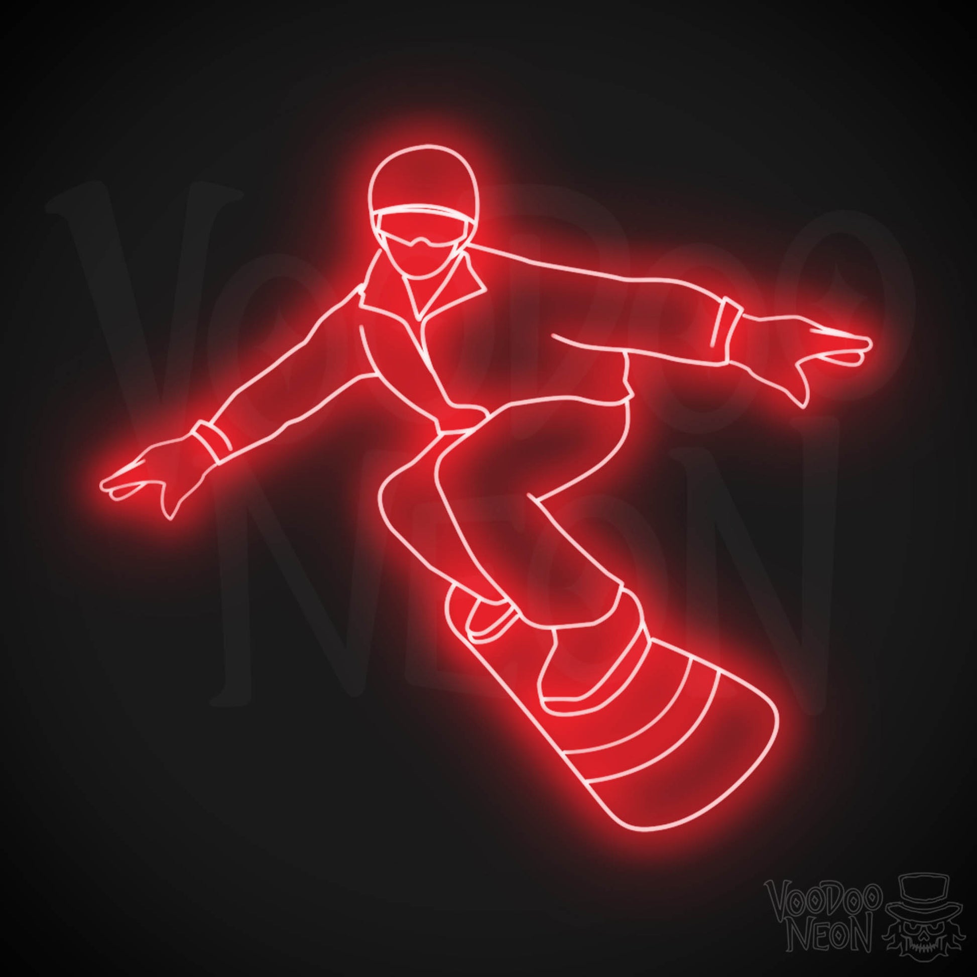 Snowboarding LED Neon - Red