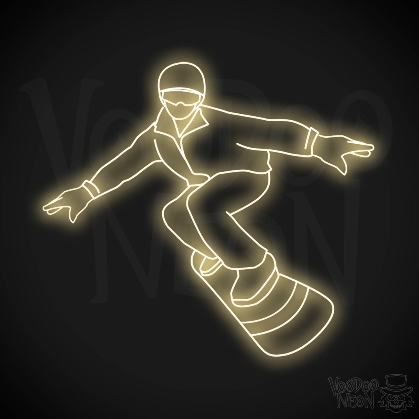 Snowboarding LED Neon - Warm White