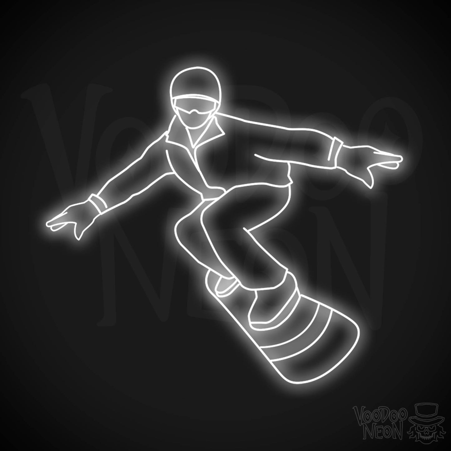 Snowboarding LED Neon - White