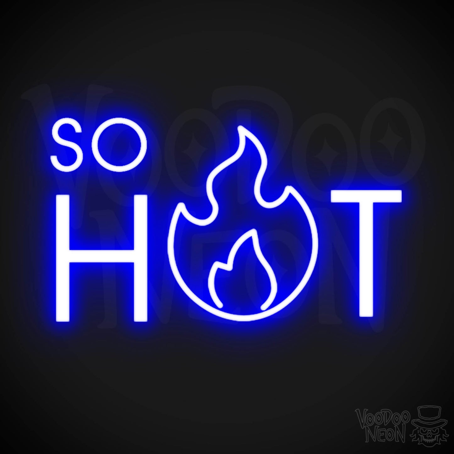 So Hot Neon Sign - Neon So Hot Sign - LED Neon Wall Art - Color Dark Blue