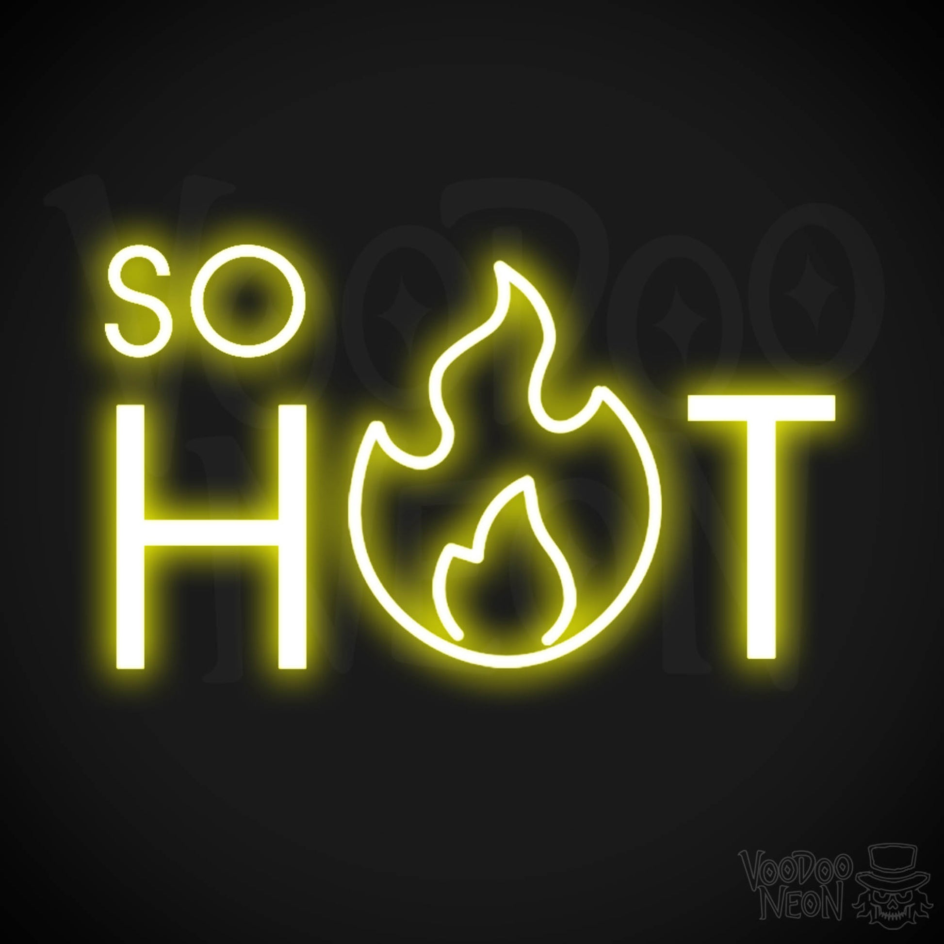 So Hot Neon Sign - Neon So Hot Sign - LED Neon Wall Art - Color Yellow